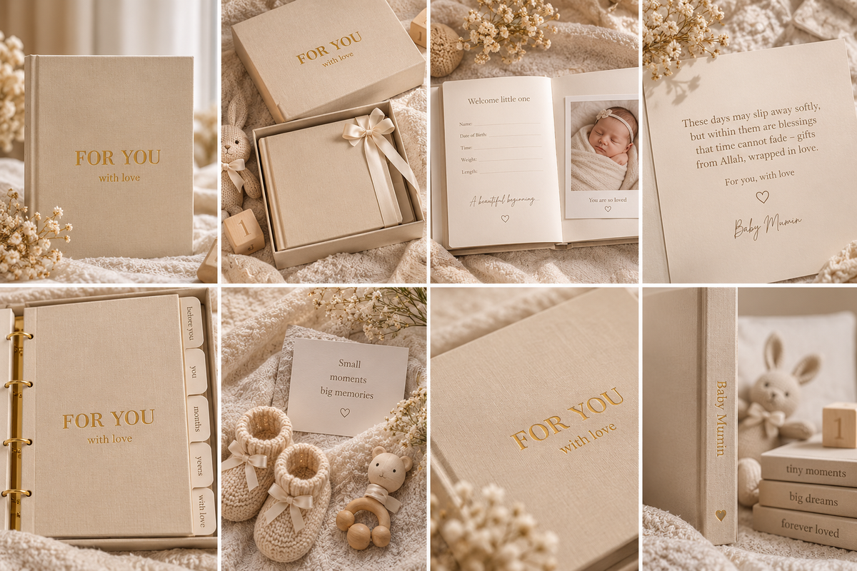 Baby Mumin For You with Love luxury baby memory book editorial product photography