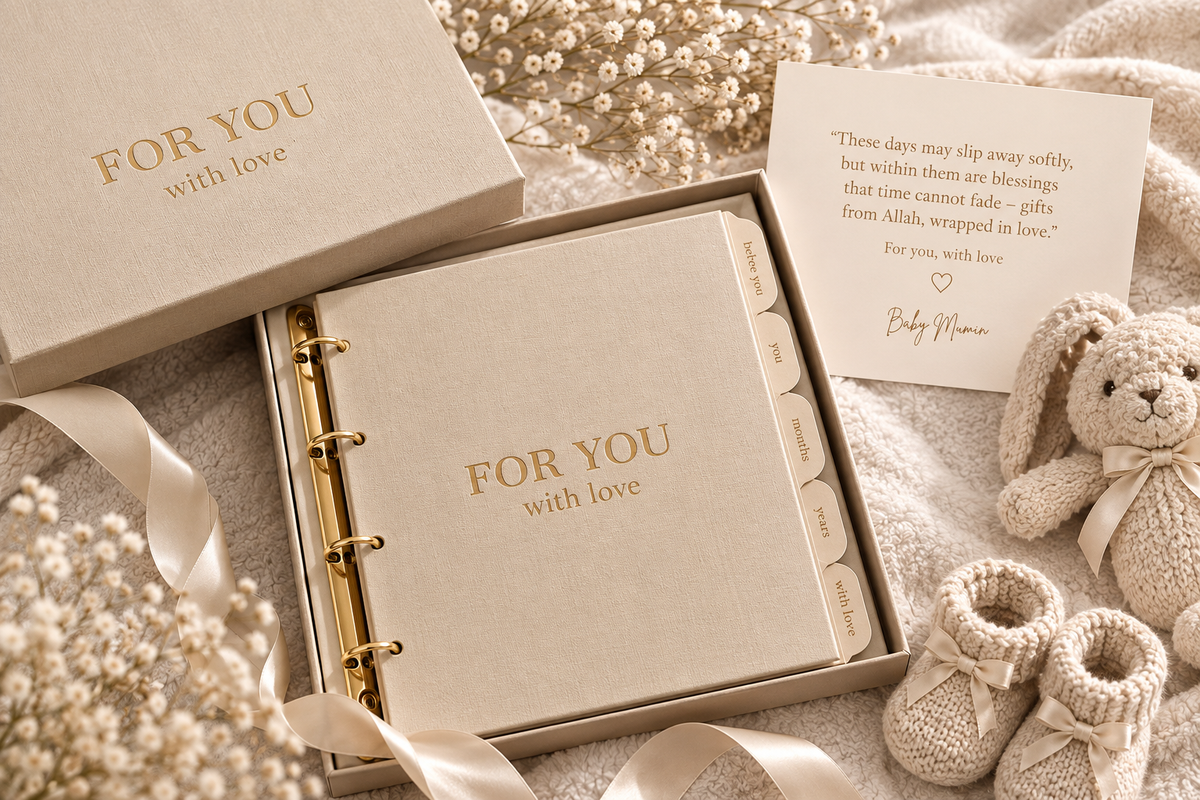 Baby Mumin For You with Love luxury Islamic baby memory book in presentation box